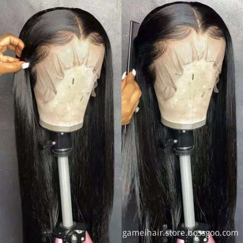 High Quality Raw Cambodian Hair Swiss Lace Wig For Black Women 100% Brazilian Virgin Cuticle Aligned Lace Front Human Hair Wig